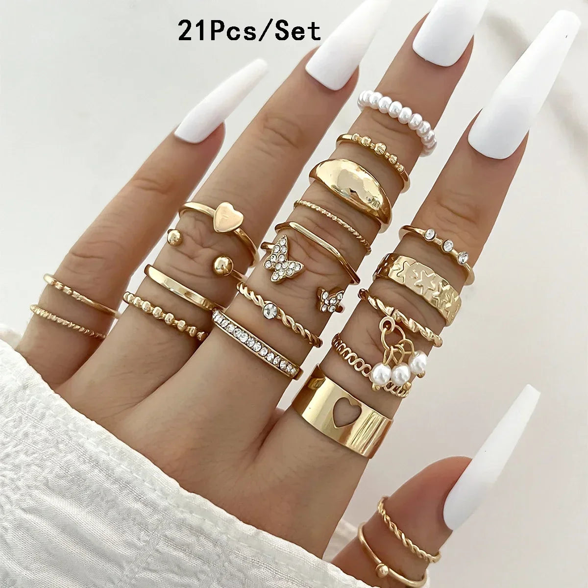 30Pcs Gold Color Knuckle Rings Set For Women Bohemian Geometric Finger Ring Girls Wedding Party Jewelry Gift