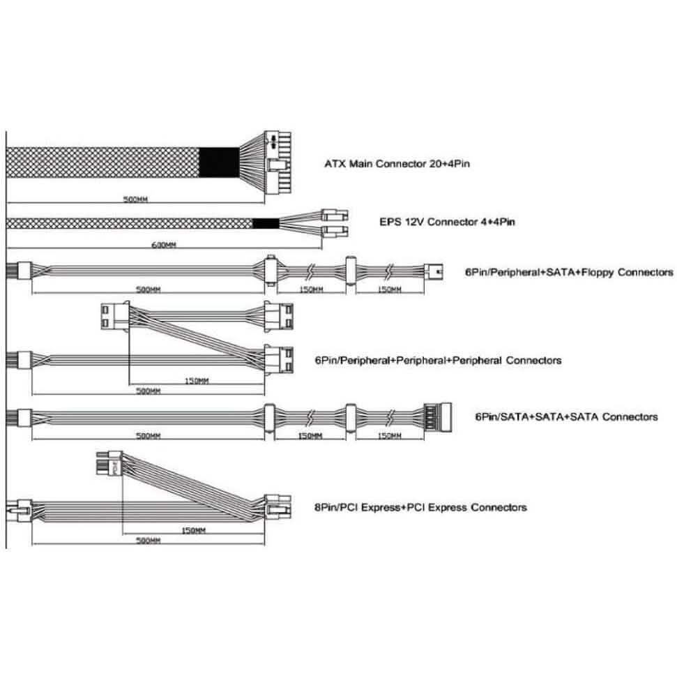 Apevia ATX-ES600W Essence 600W ATX Semi-Modular Gaming Power Supply with Auto-Thermally Controlled  (Refurbished)