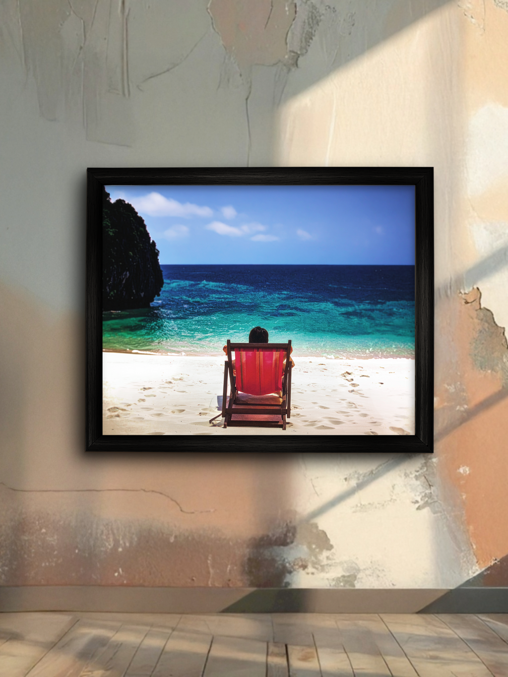 Beach Chair Serenity: Original Ocean View Photograph - Special Edition Coastal Art