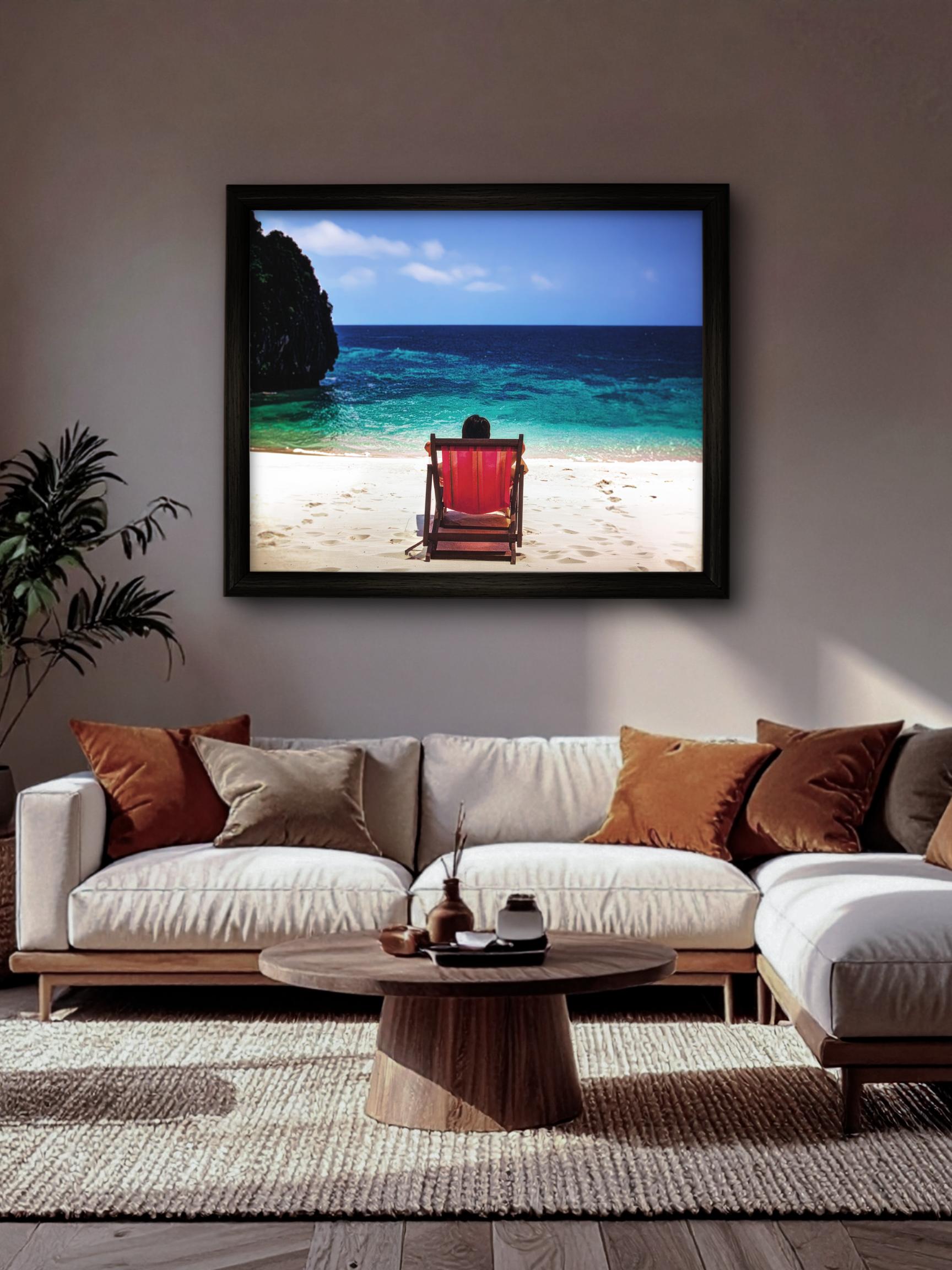 Beach Chair Serenity: Original Ocean View Photograph - Special Edition Coastal Art
